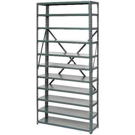 Global Industrial 6 Shelf, Open Steel Shelving Unit, 36inW x 12inD x 39inH, Gray 239600